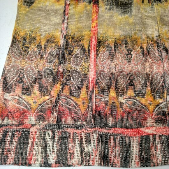 Onque Casuals Shirt Women Large Mesh Orange Yellow Brown Fall Harvest - Picture 12 of 16